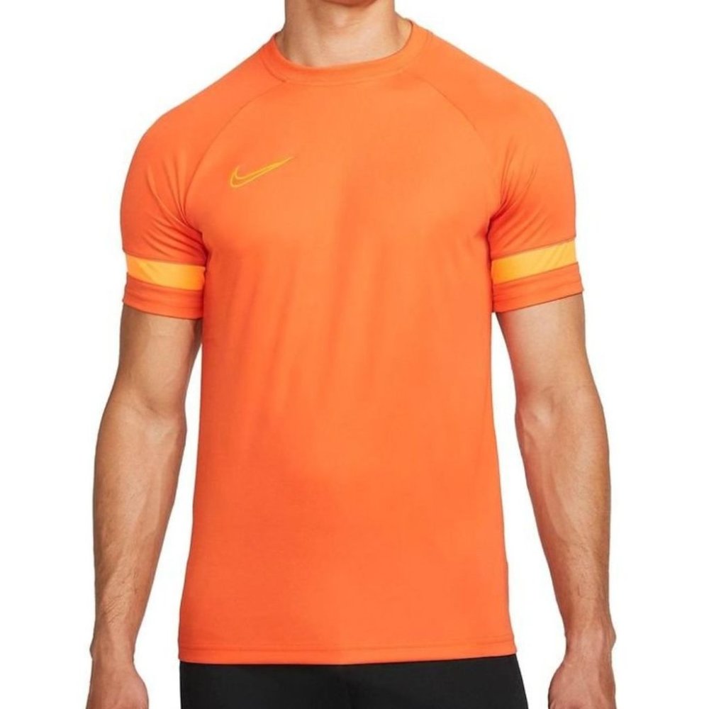 Nike Men's Dri-FIT Academy Short-Sleeve Football Tee Orange/Stripe Sm-XX-Large